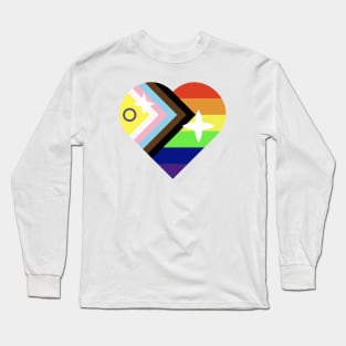 Inclusive Progress Pride Flag Heart Long Sleeve T-Shirt